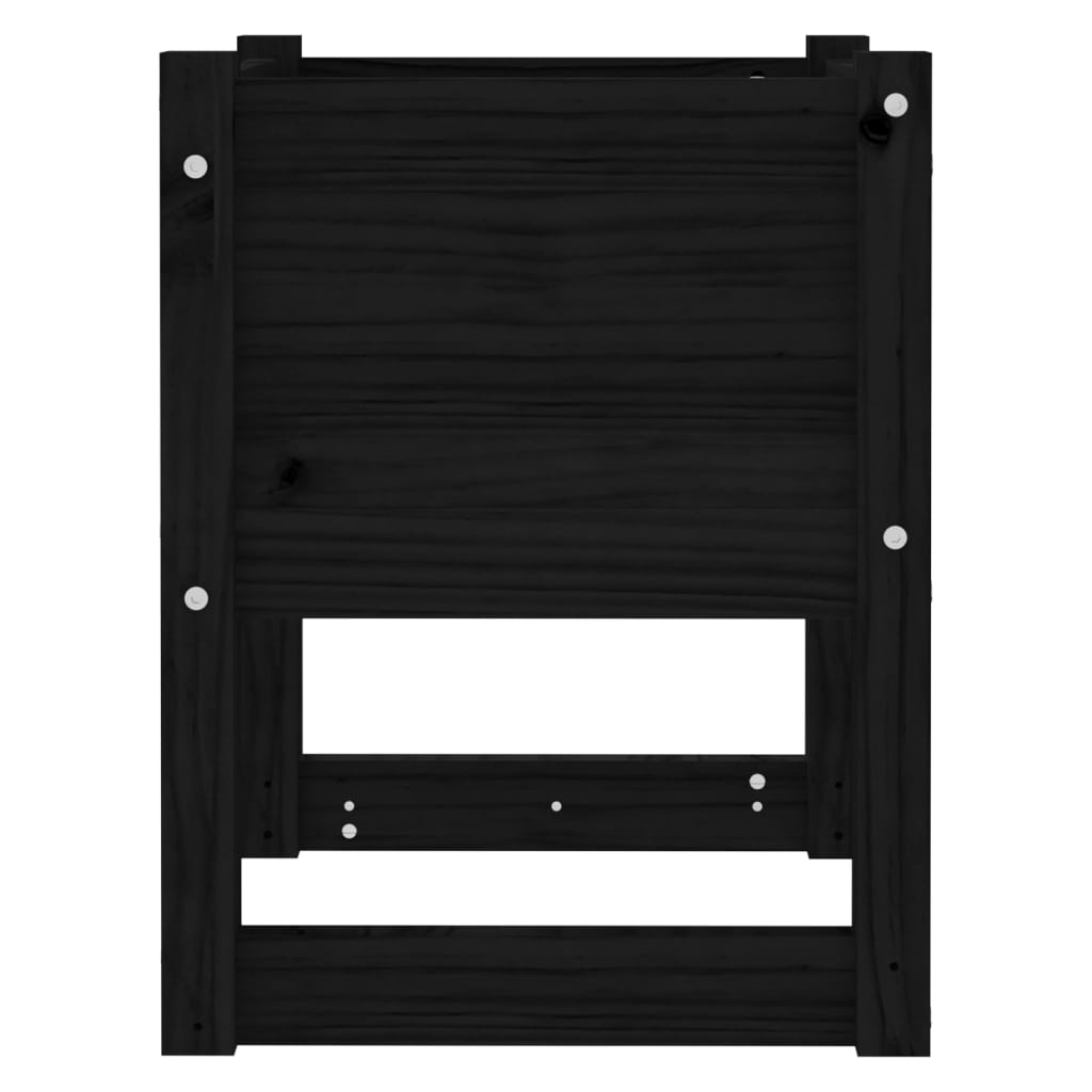 vidaXL puķu kaste, melna, 40x40x52,5 cm, priedes masīvkoks