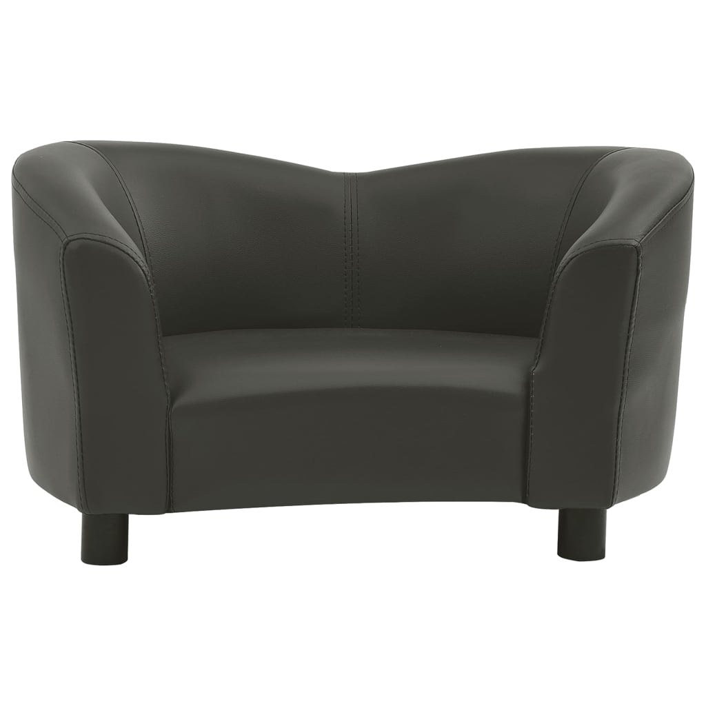 vidaXL suņu dīvāns, tumši pelēks, 67x41x39 cm, mākslīgā āda