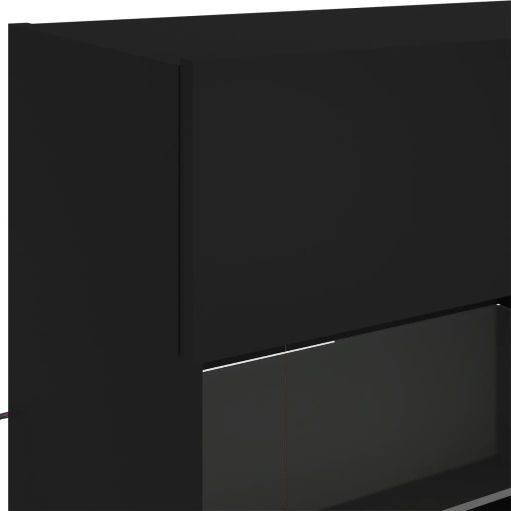 vidaXL TV galdiņš ar LED lampiņām, melni, 98,5x30x60,5 cm