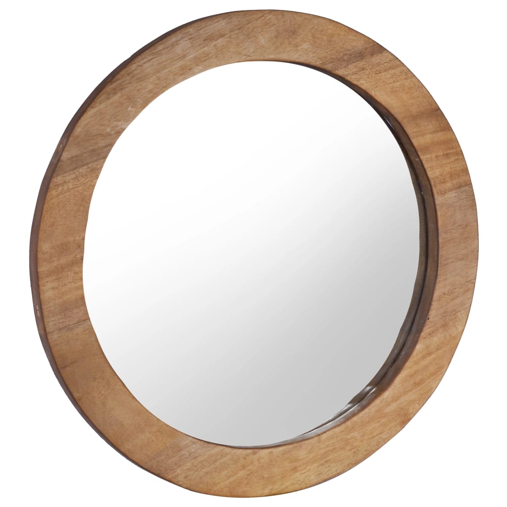 vidaXL sienas spogulis, 60 cm, apaļš, tīkkoks