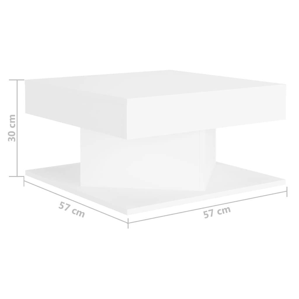 vidaXL kafijas galdiņš, balts, 57x57x30 cm, skaidu plāksne