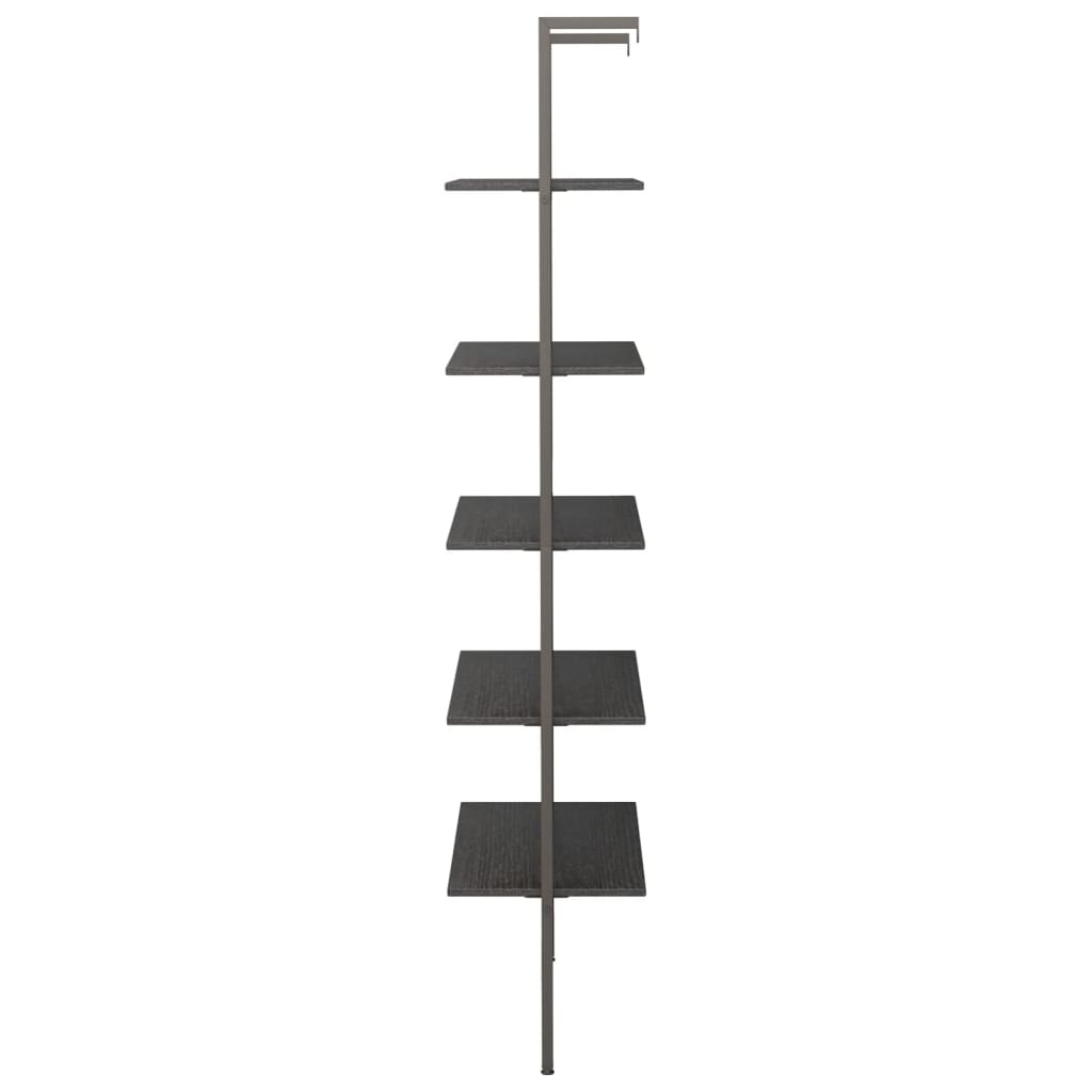 vidaXL 5-līmeņu slīps plaukts, melns, 64x35x185 cm