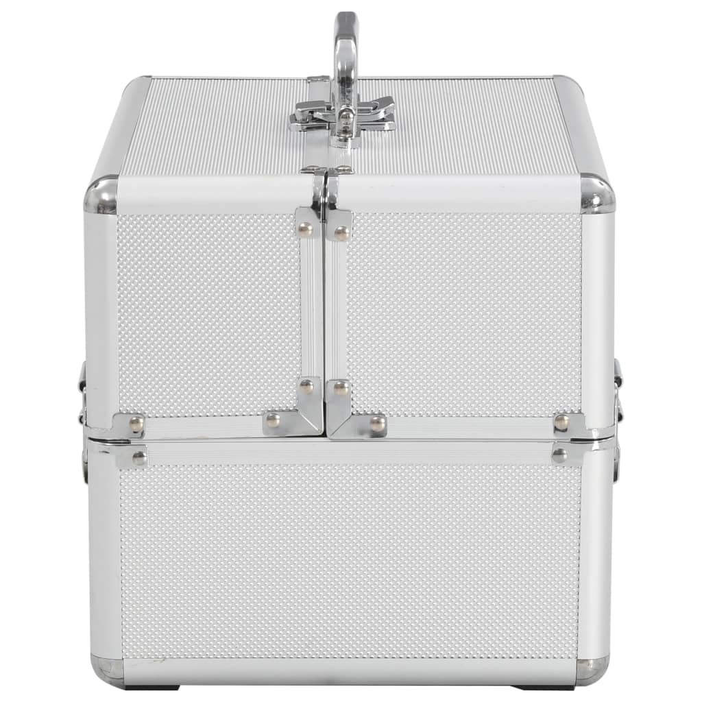 vidaXL kosmētikas koferis, 22x30x21 cm, alumīnijs, sudraba krāsā