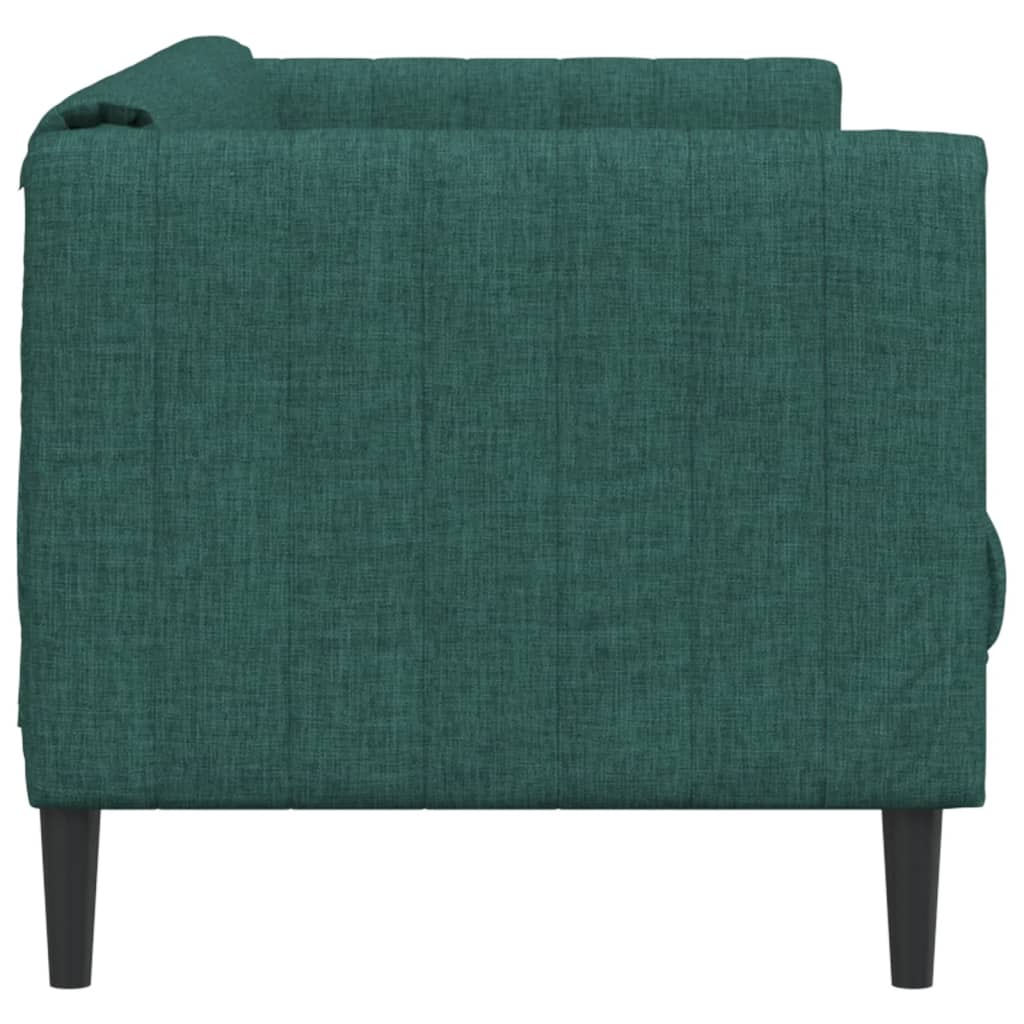 vidaXL trīsvietīgs dīvāns, tumši zaļš, audums