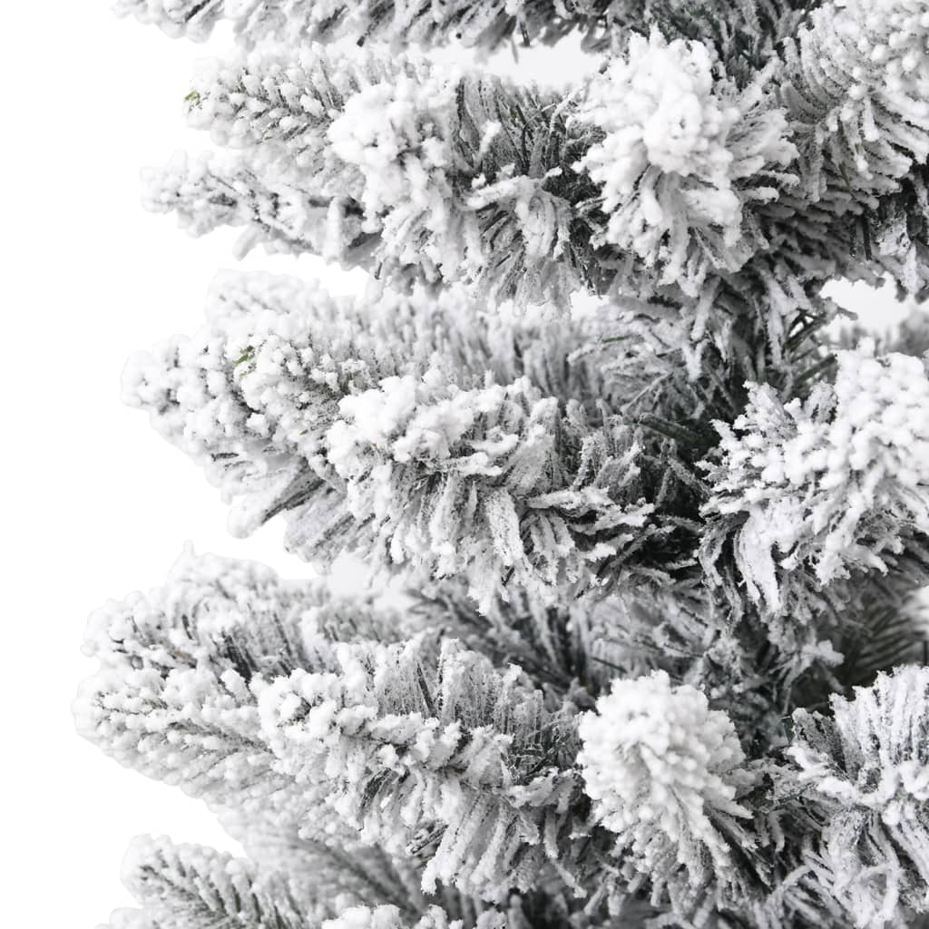 vidaXL mākslīgā Ziemassvētku egle ar sniegu, šaura, 120 cm, PVC&PE