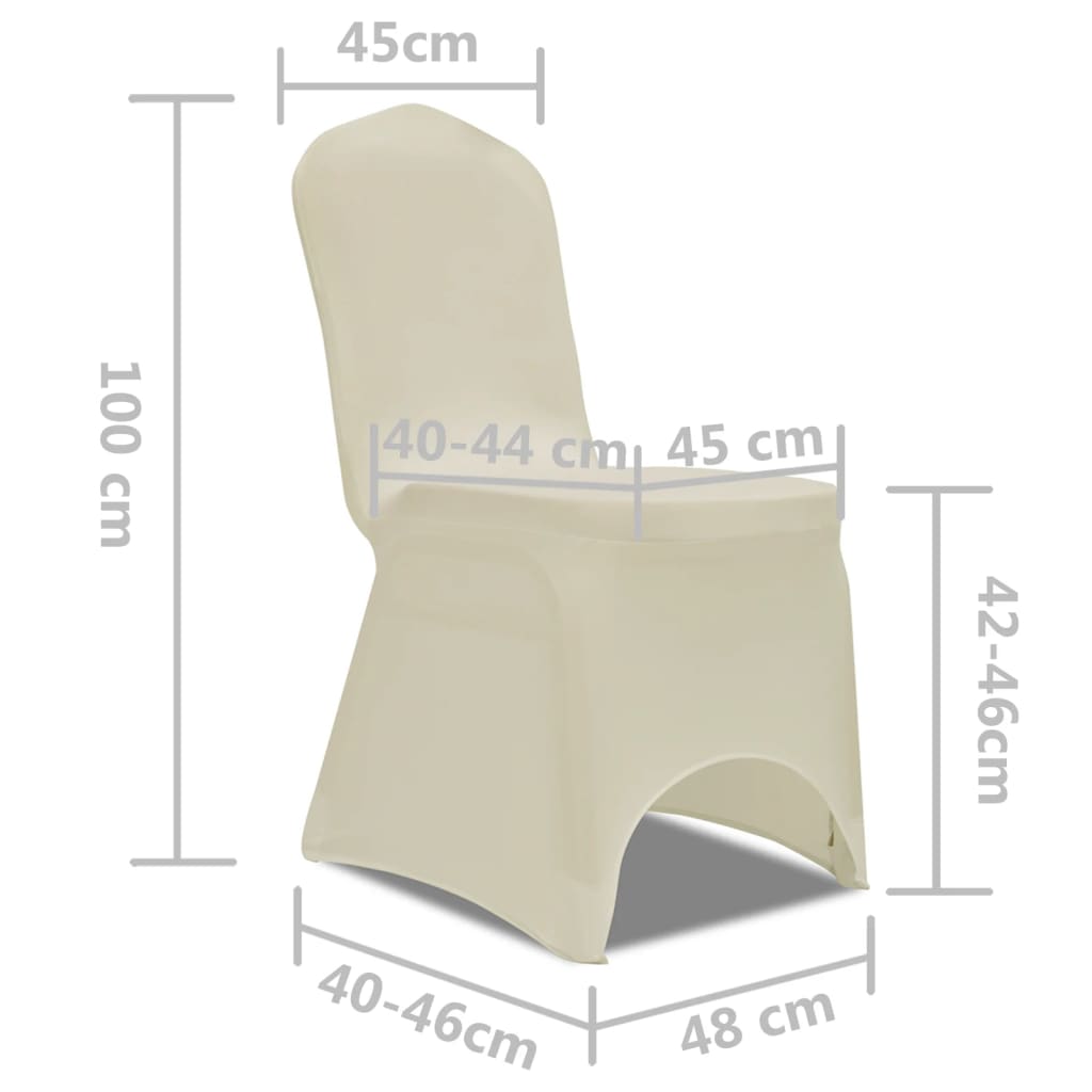 vidaXL krēslu pārvalki, 4 gab., elastīgi, krēmkrāsas