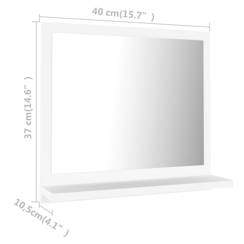vidaXL vannasistabas spogulis, balts, 40x10,5x37 cm, skaidu plāksne