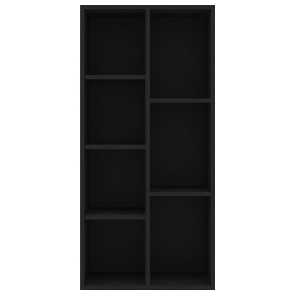 vidaXL grāmatu plaukts, melns, 50x25x106 cm, skaidu plāksne