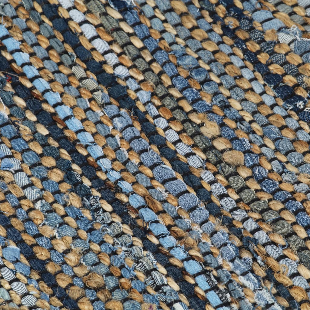 vidaXL Chindi paklājs, 120x170 cm, pīts ar rokām, džinss, krāsains