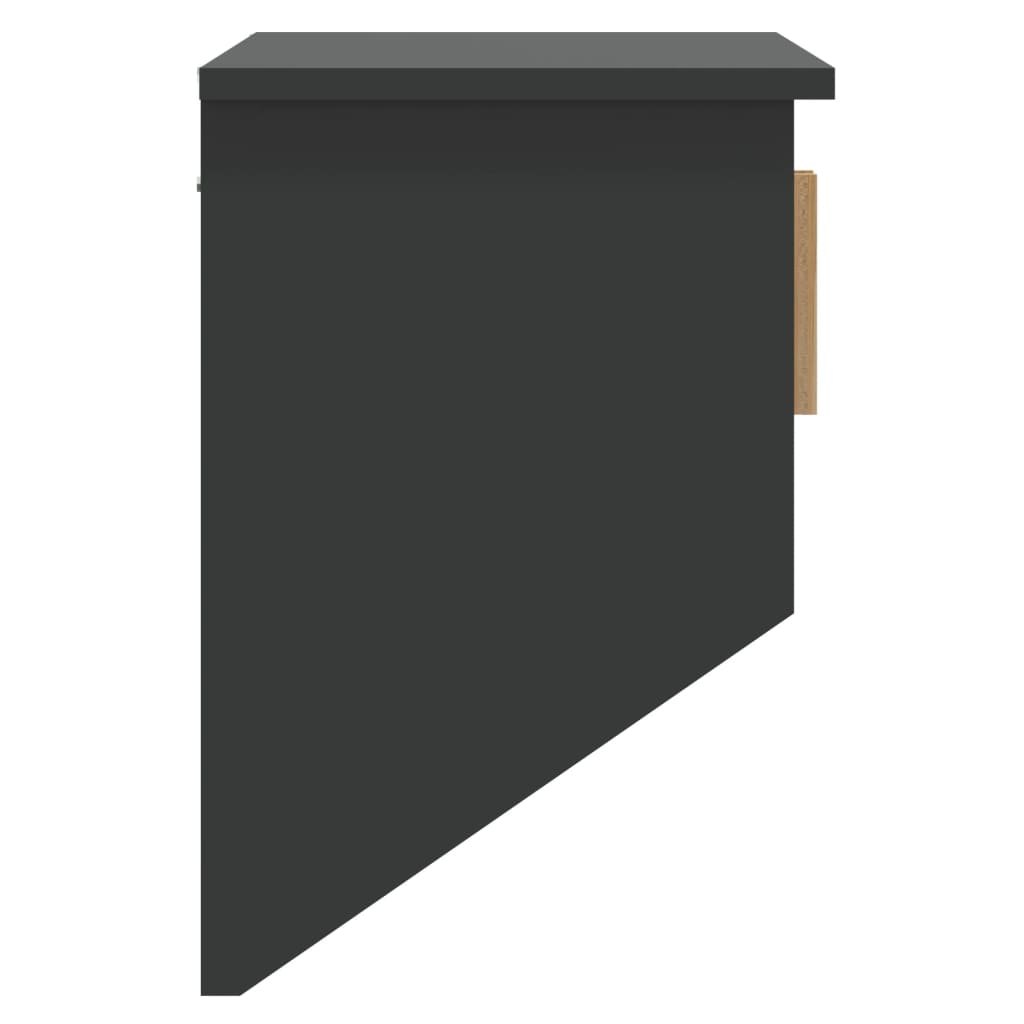 vidaXL sienas skapis ar āķiem, melns, 80x24x35,5 cm, inženierijas koks