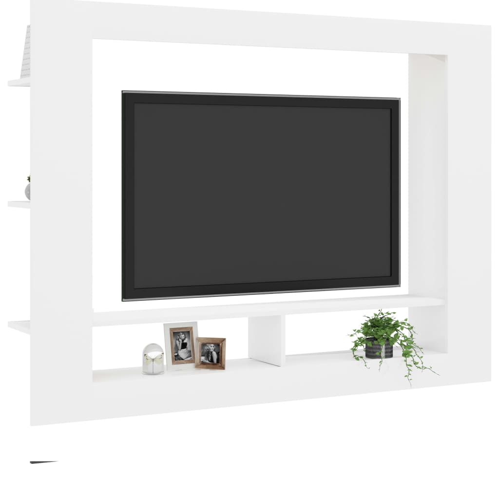 vidaXL TV skapītis, 152x22x113 cm, balta skaidu plāksne