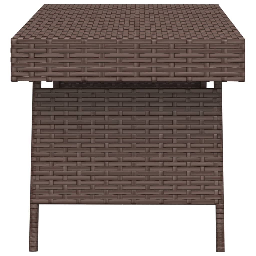 vidaXL saliekams galdiņš, 60x40x38 cm, polietilēna rotangpalma, brūns