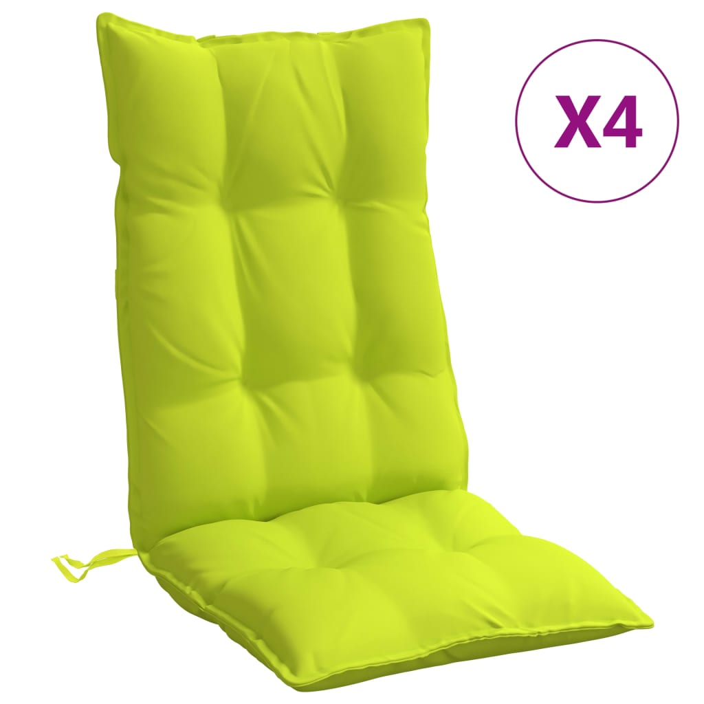 vidaXL dārza krēslu spilveni, 4 gab., spilgti zaļš oksforda audums