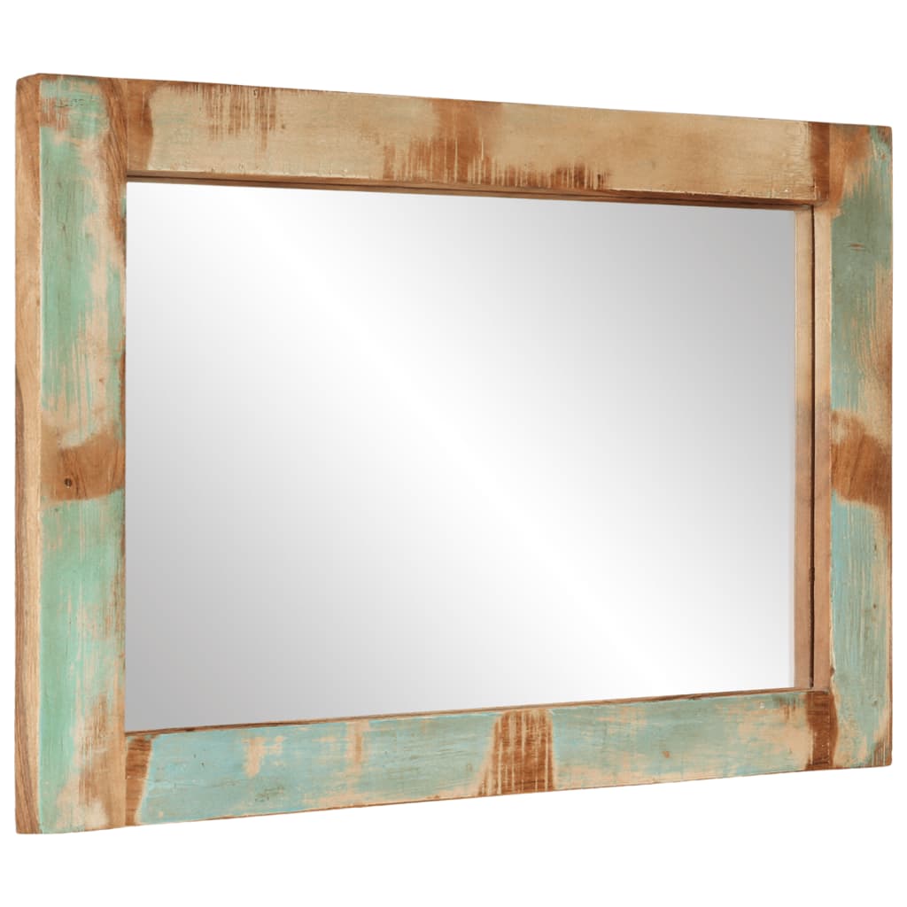 vidaXL spogulis, 70x50 cm, pārstrādāts masīvkoks un stikls
