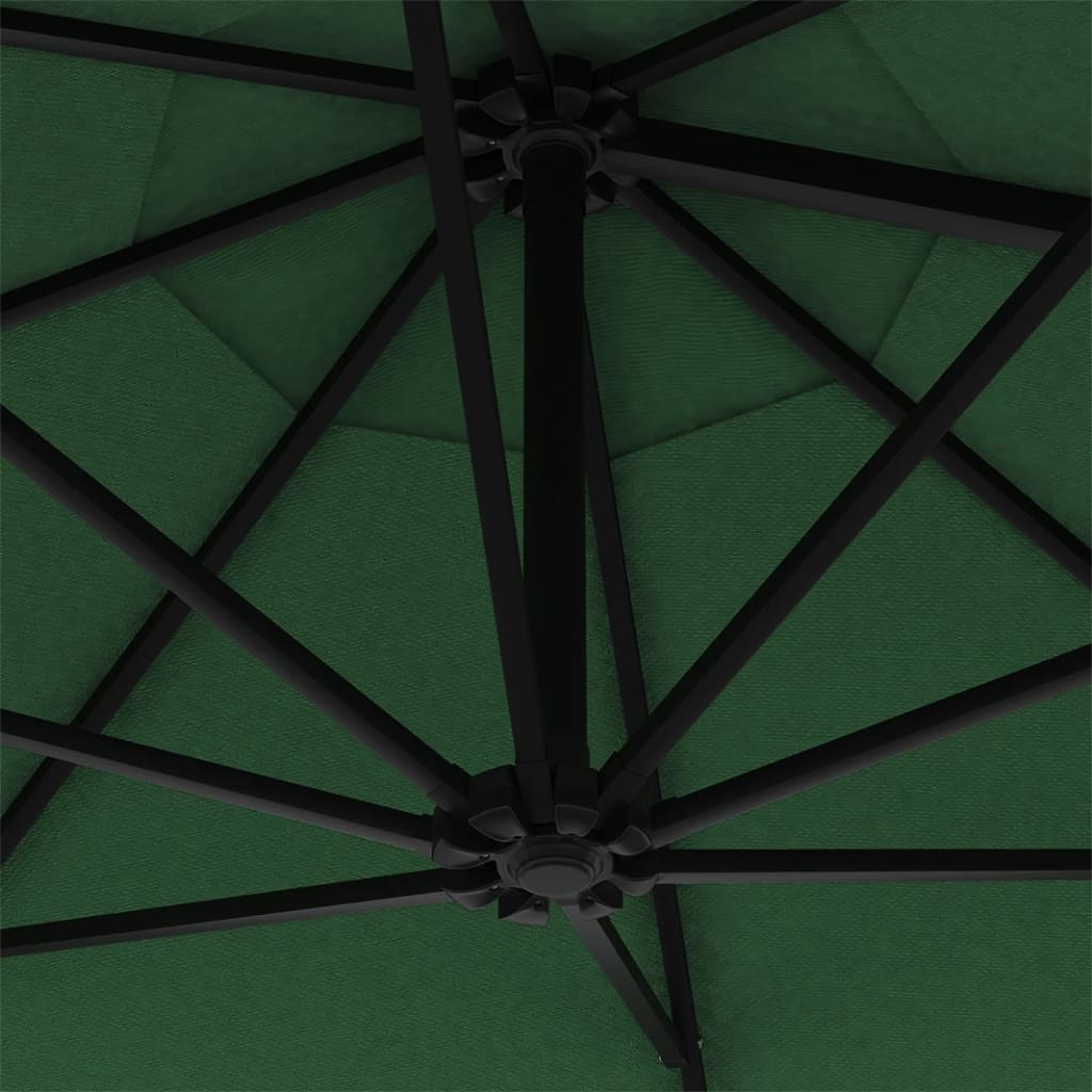vidaXL saulessargs ar metāla kātu, zaļš, 300 cm
