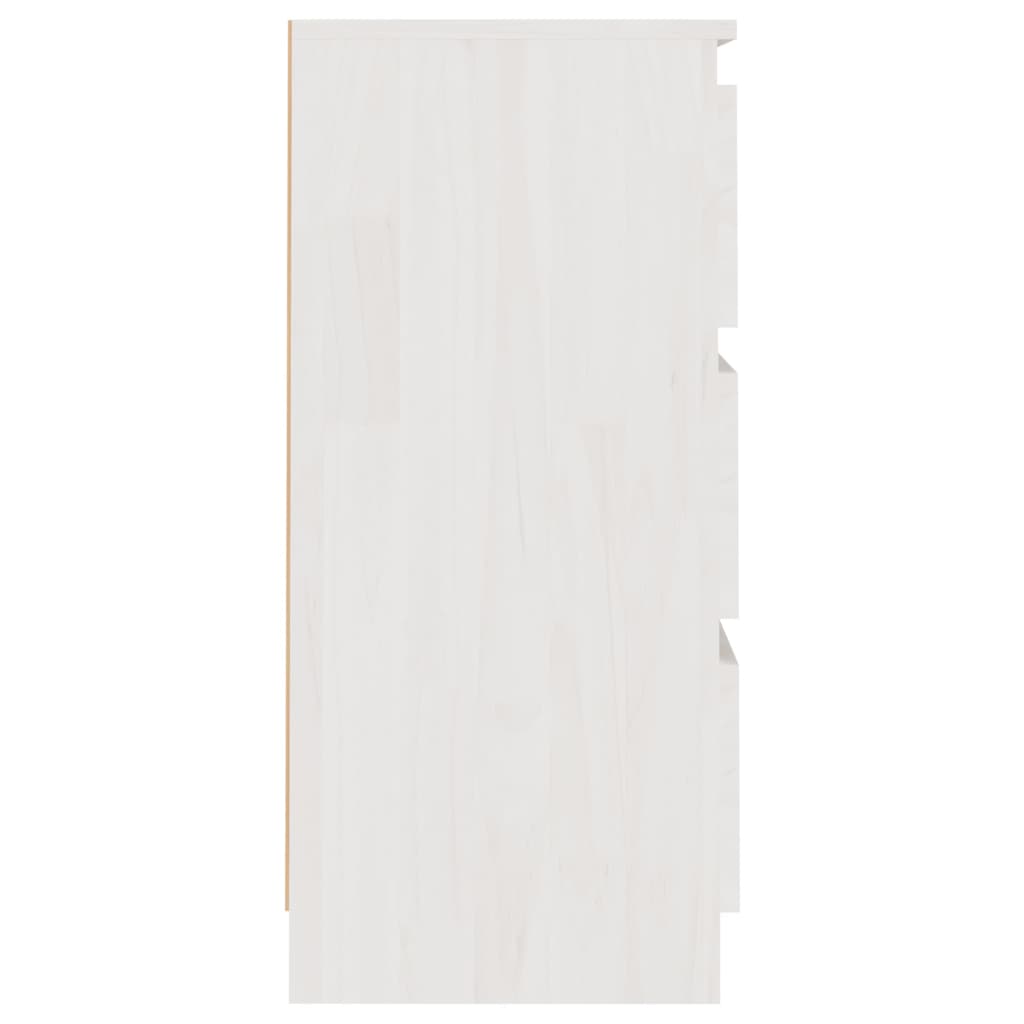 vidaXL naktsskapītis, balts, 40x29,5x64 cm, priedes masīvkoks