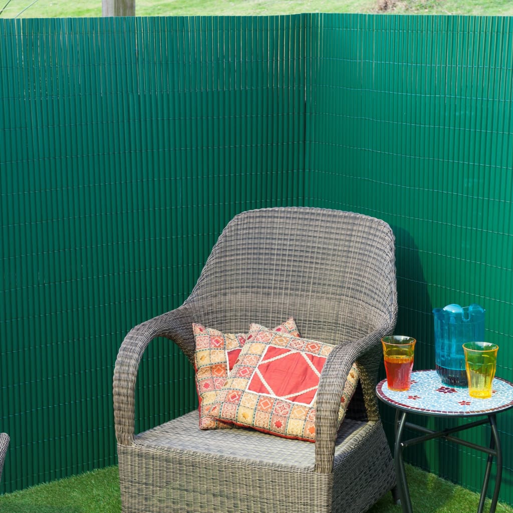 vidaXL dārza aizslietnis, divpusējs, 1x3 m, zaļš PVC