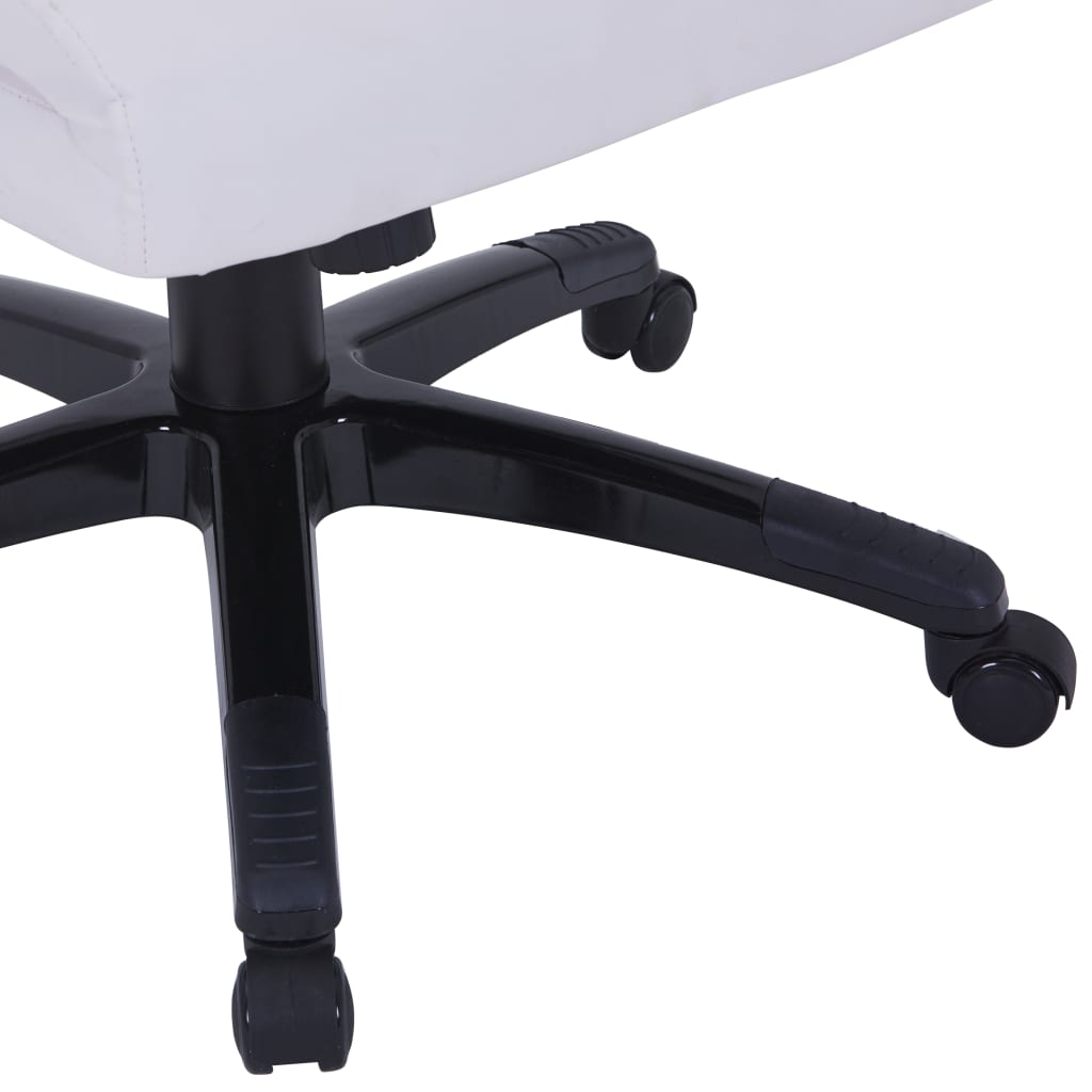 vidaXL biroja krēsls, regulējams, balta mākslīgā āda