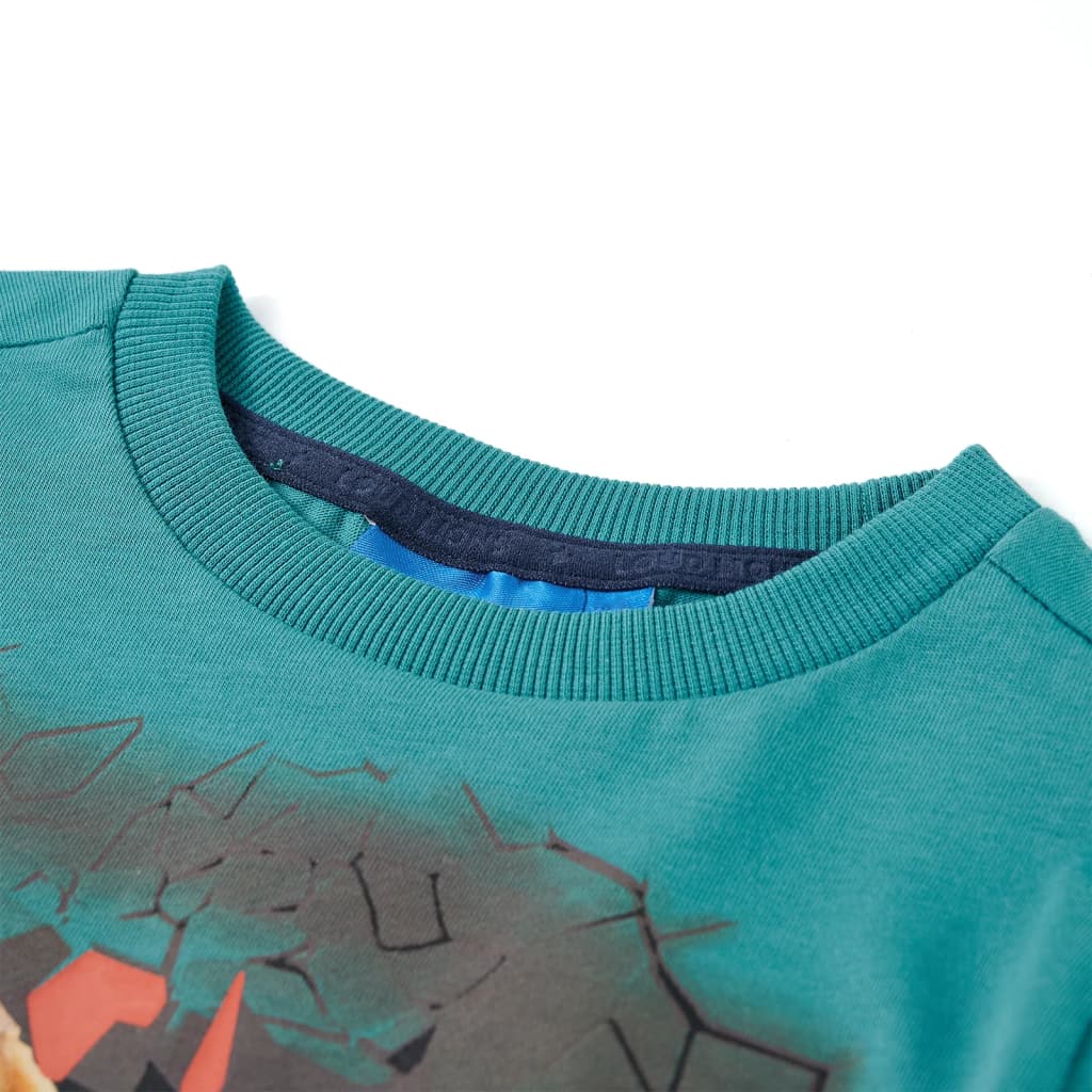Bērnu krekls ar garām piedurknēm, zilganzaļš, 92