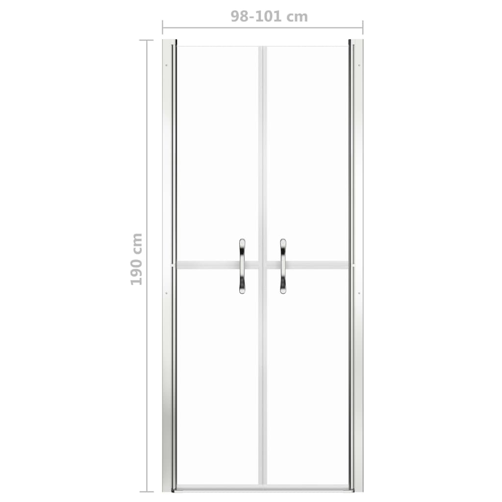 vidaXL dušas durvis, 101x190 cm, ESG, caurspīdīgas
