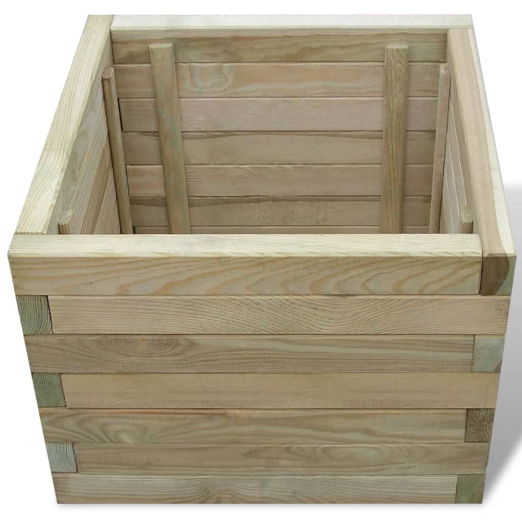vidaXL augstā puķu kaste, 50x50x40 cm, koks, kvadrāta forma