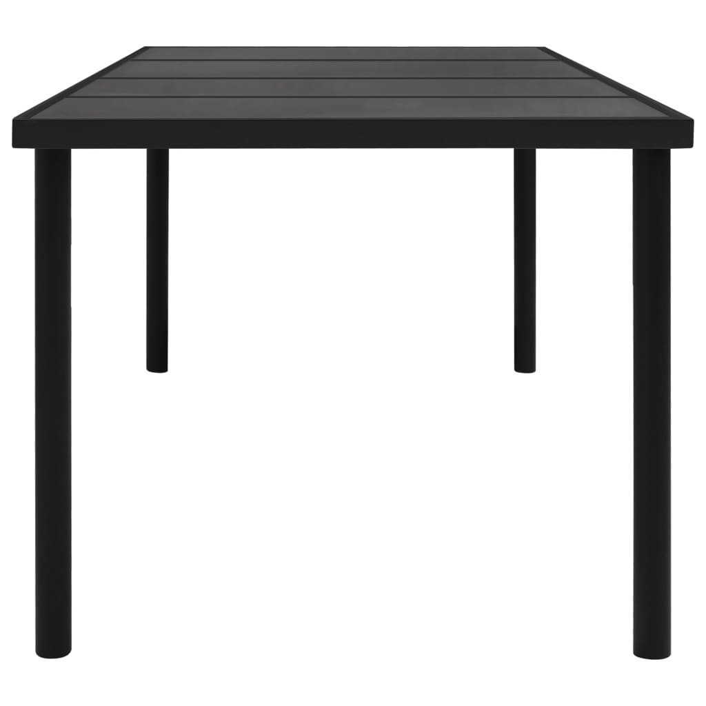vidaXL dārza galds, 190x90x74 cm, melns tērauds