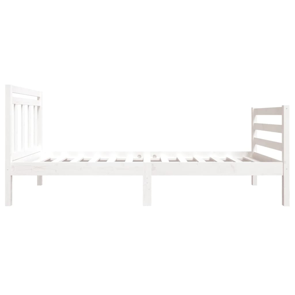 vidaXL gultas rāmis, balts, 90x190 cm, vienvietīgs, masīvkoks