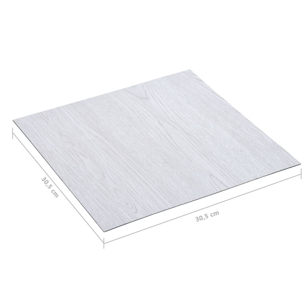 vidaXL grīdas flīzes, 20 gab., pašlīmējošas, 1,86 m², PVC, baltas