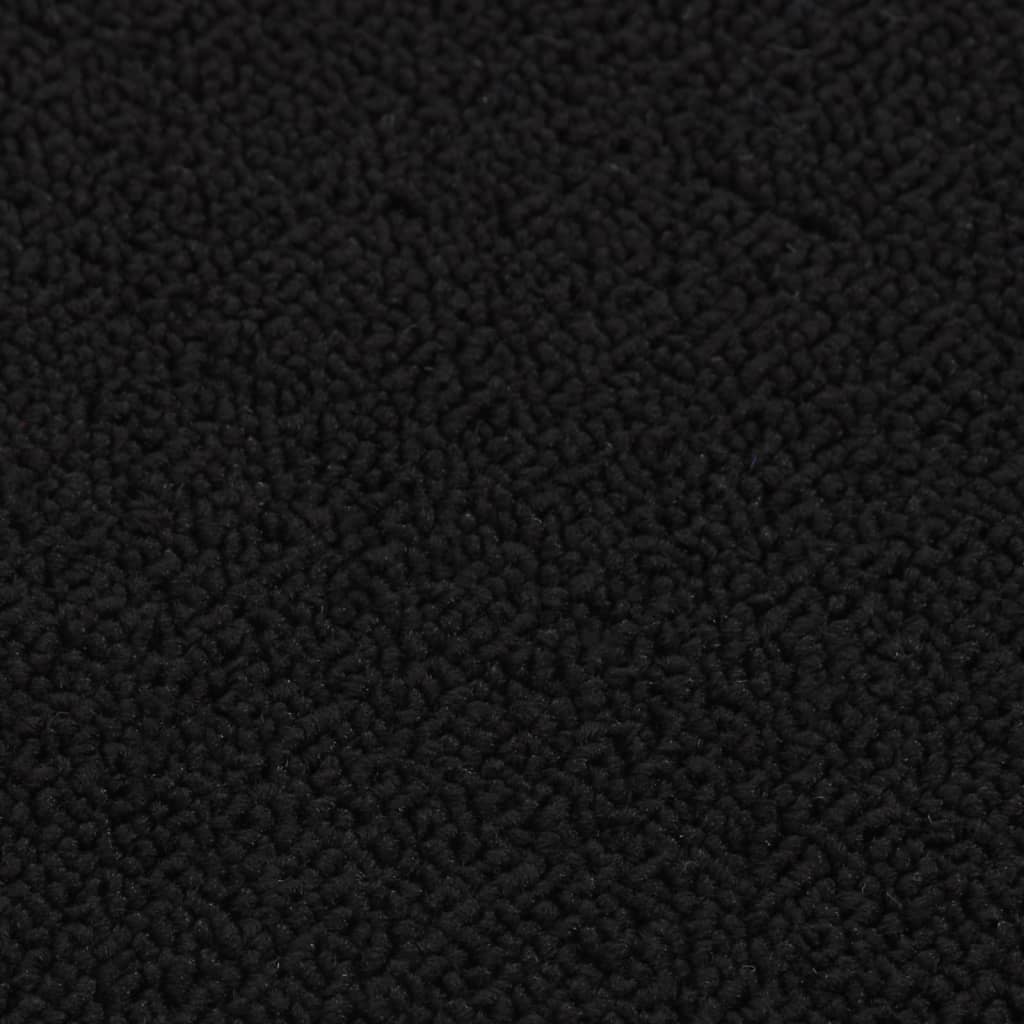 vidaXL kāpņu paklāji, neslīdoši, 15 gab., 75x20 cm, melni, taisnstūra