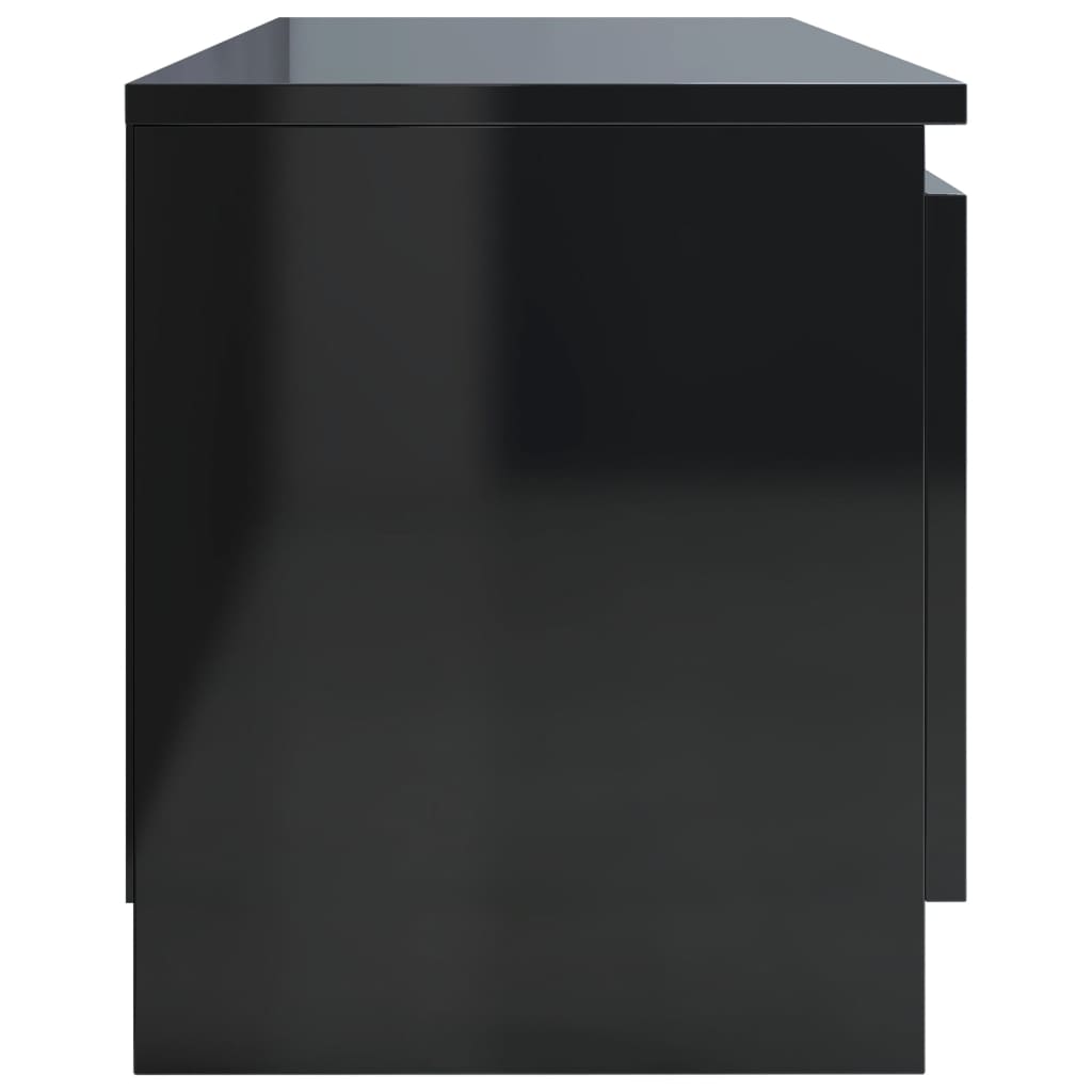 vidaXL TV skapītis, 120x30x35,5 cm, spīdīgi melns, skaidu plāksne
