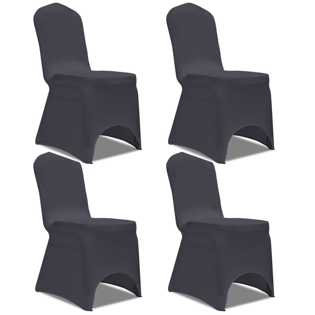 vidaXL elastīgi krēslu pārvalki, 4 gab., antracīta pelēki