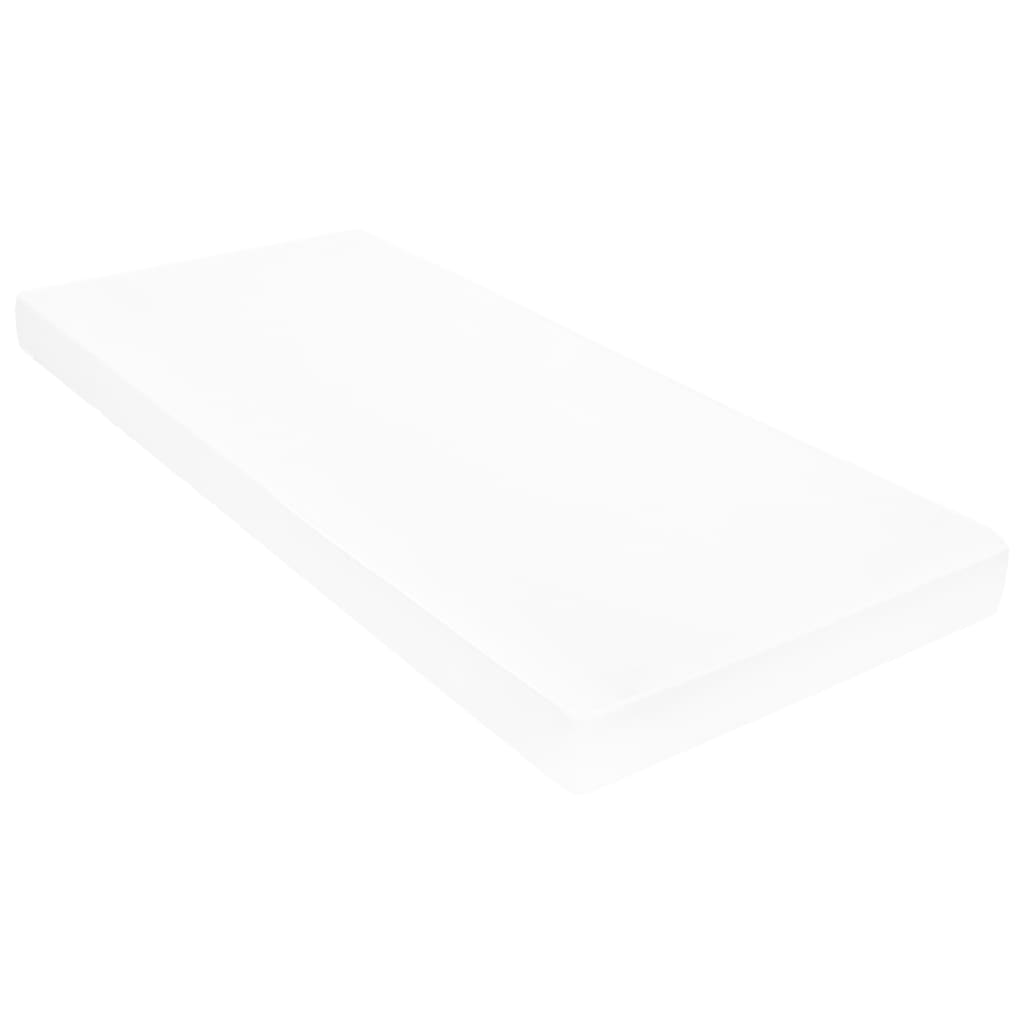 vidaXL dīvāngulta ar matraci, USB, krēmkrāsas audums, 90x200 cm