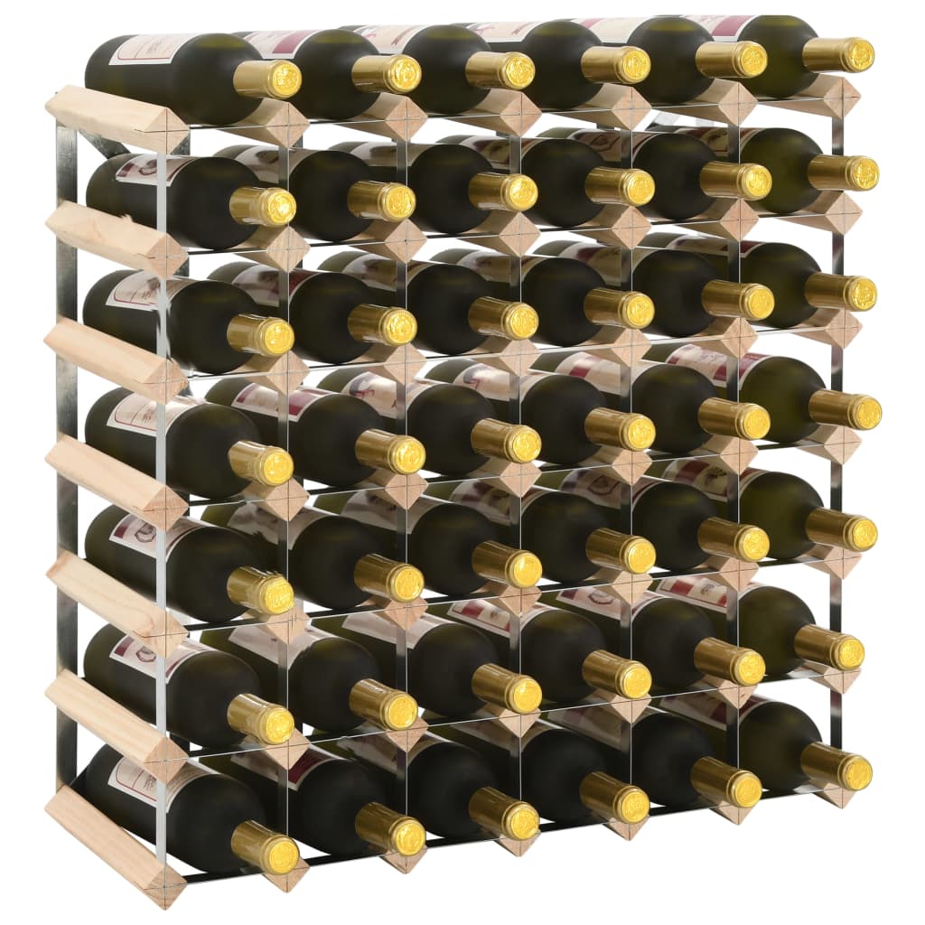 vidaXL vīna pudeļu statīvs 42 pudelēm, priedes masīvkoks