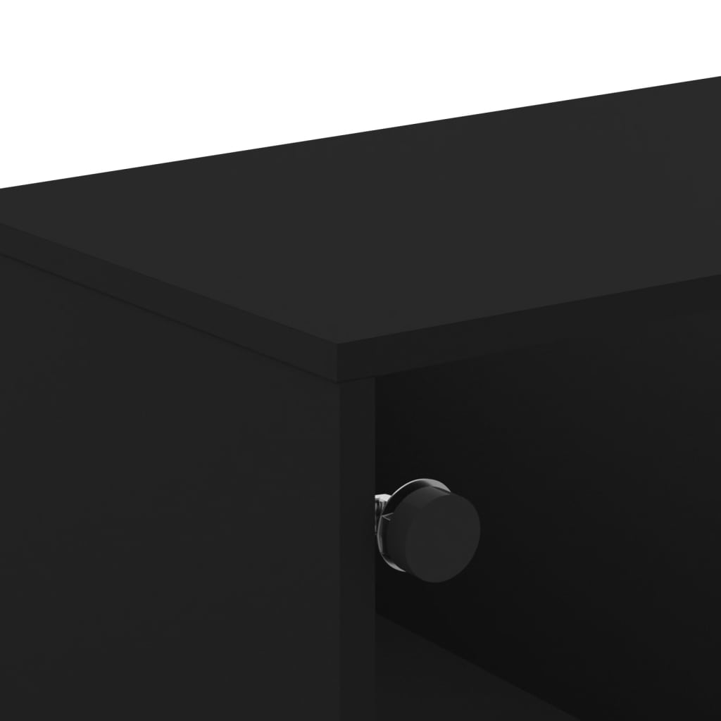 vidaXL TV skapītis ar stikla durvīm, melns, 102x37x50 cm
