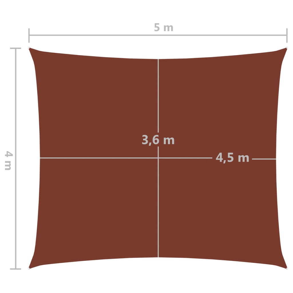 vidaXL saulessargs, taisnstūra, 4x5 m, sarkanbrūns oksforda audums