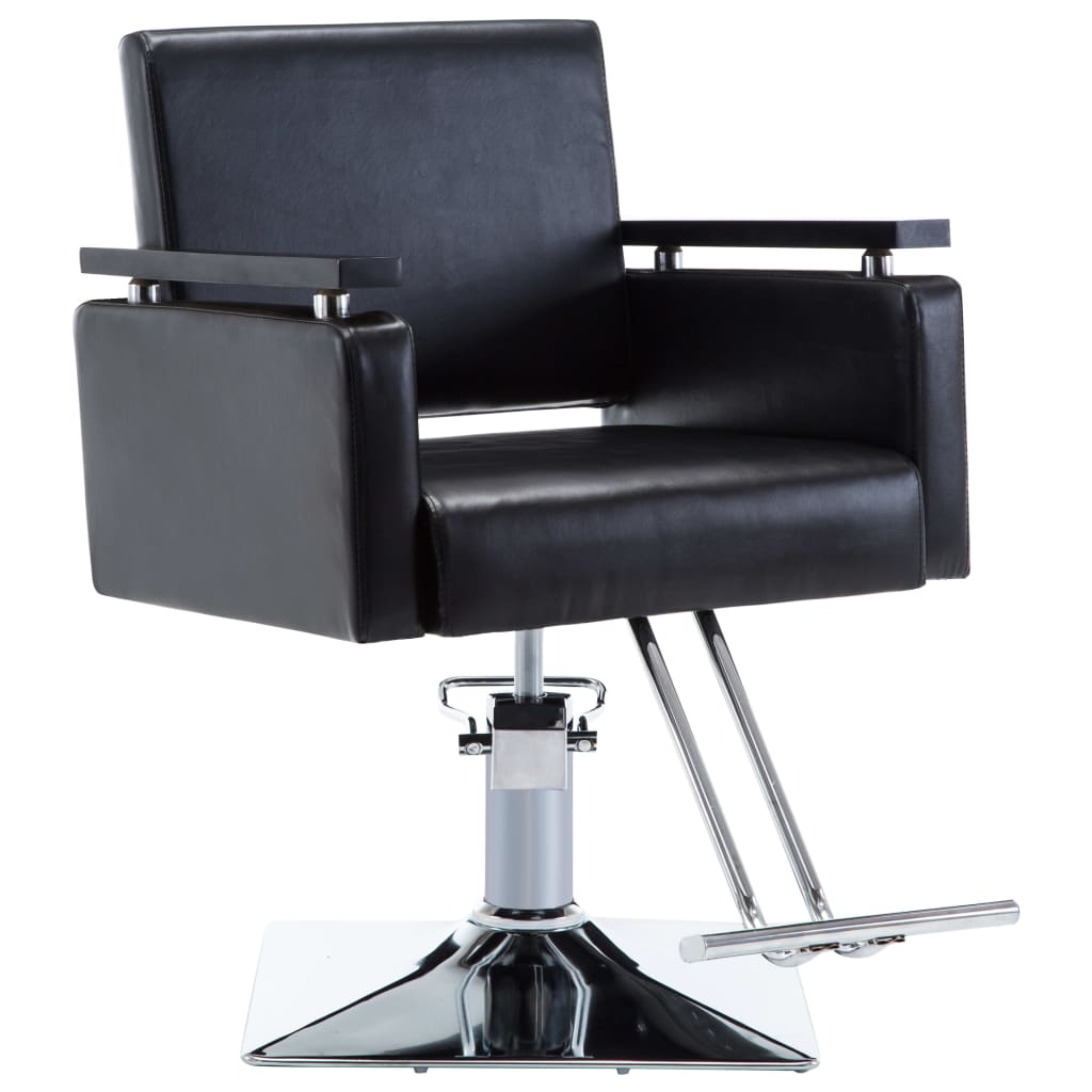 vidaXL frizieru krēsls, melns, mākslīgā āda