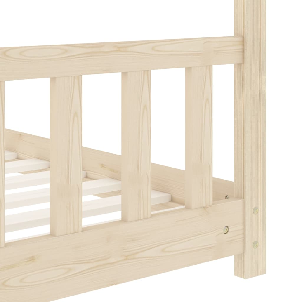 vidaXL bērnu gultas rāmis, 70x140 cm, priedes masīvkoks