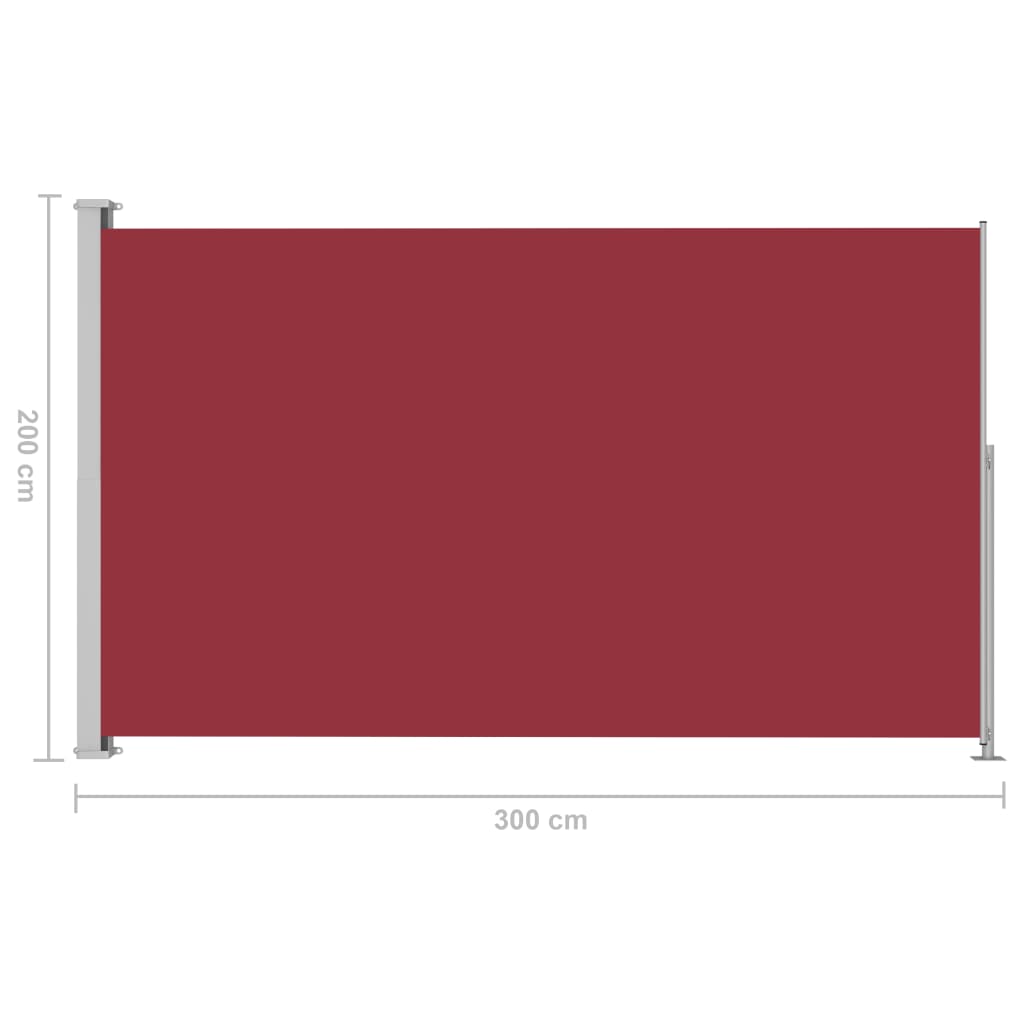 vidaXL izvelkama sānu markīze, 200x300 cm, sarkana