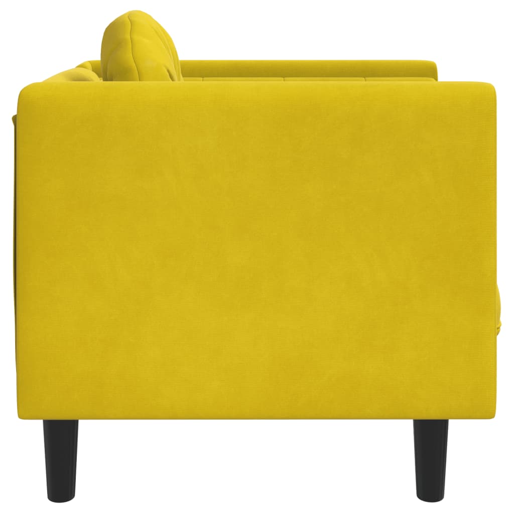 vidaXL atpūtas krēsls ar spilvenu, dzeltens samts