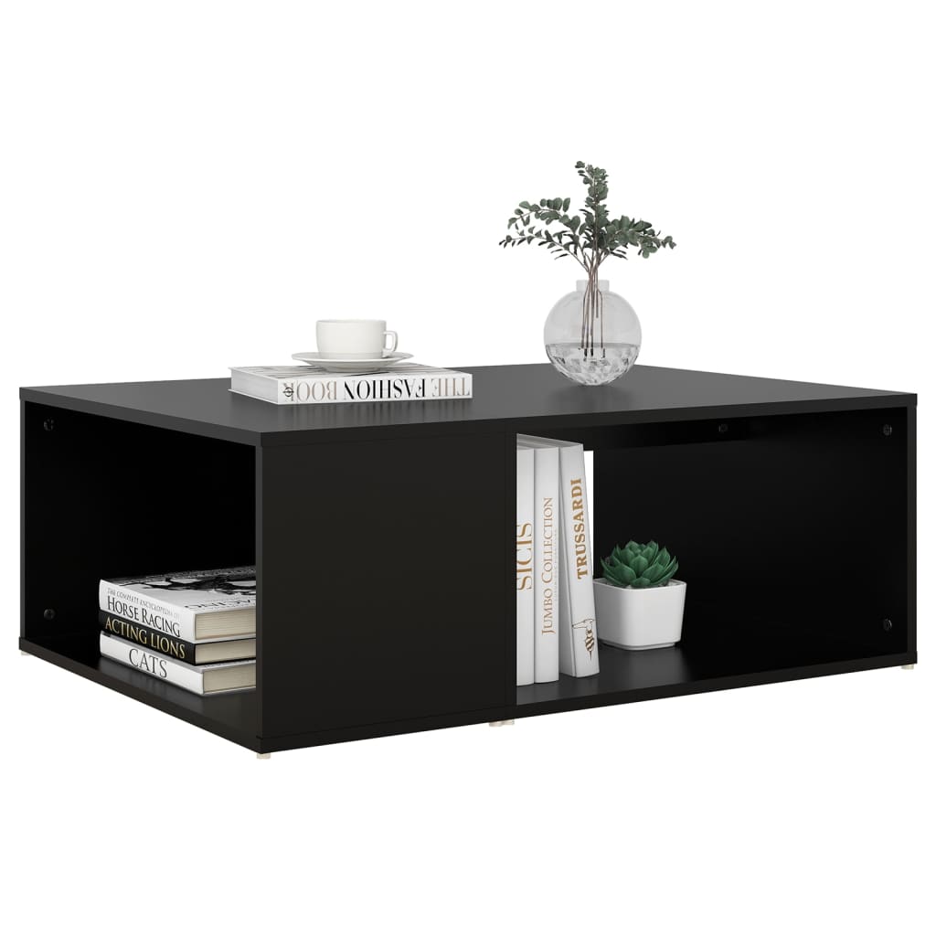 vidaXL kafijas galdiņš, melns, 90x67x33 cm , skaidu plāksne