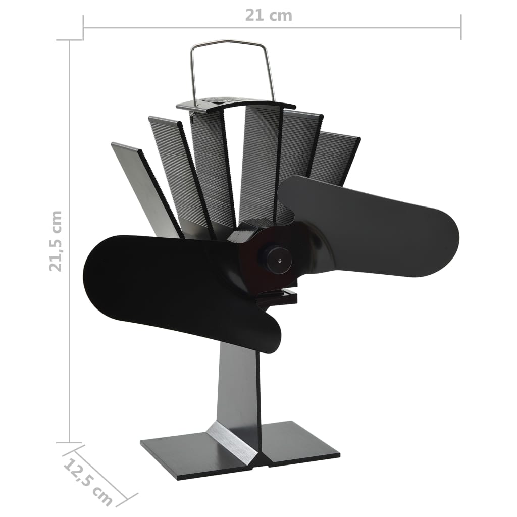 vidaXL karstuma izplūdes ventilators, 2 lāpstiņas, melns
