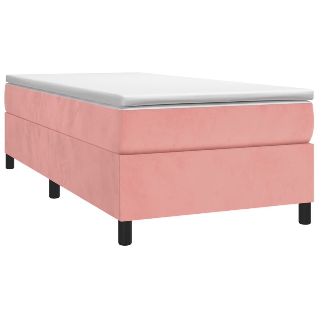 vidaXL gultas rāmis, rozā samts, 90x190 cm