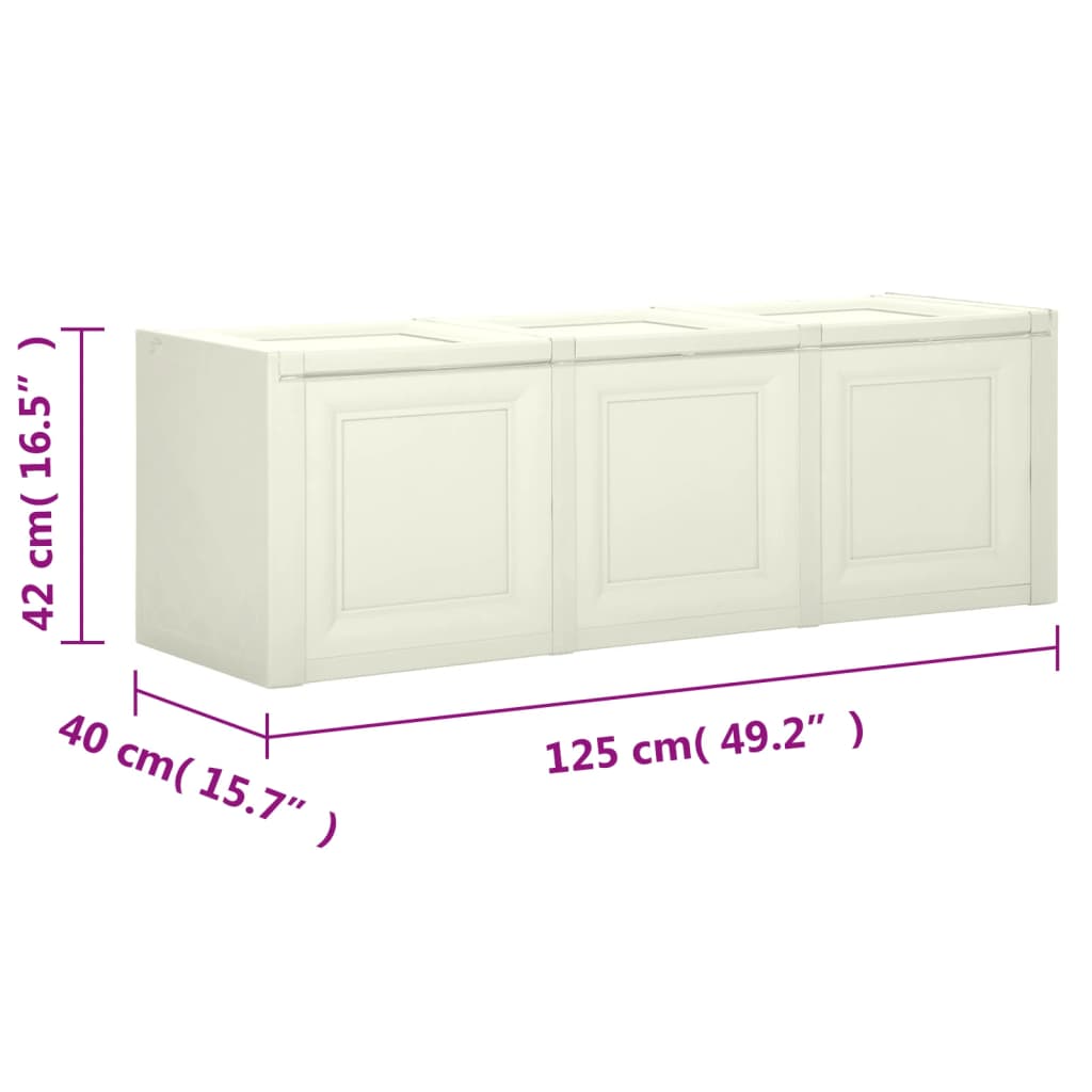 vidaXL mantu kaste, 125x40x42 cm, 130 L, vaniļas saldējuma krāsā