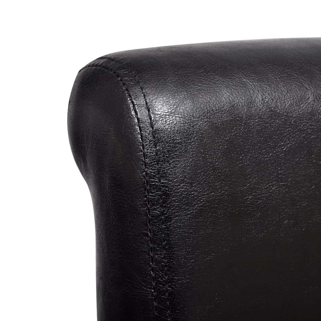 vidaXL virtuves krēsli, 4 gab., melna mākslīgā āda