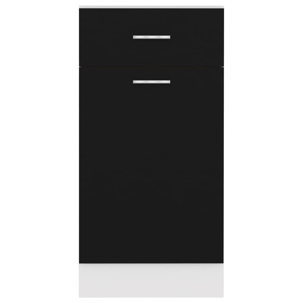 vidaXL apakšējais skapītis ar atvilktnēm, melns, 40x46x81,5 cm