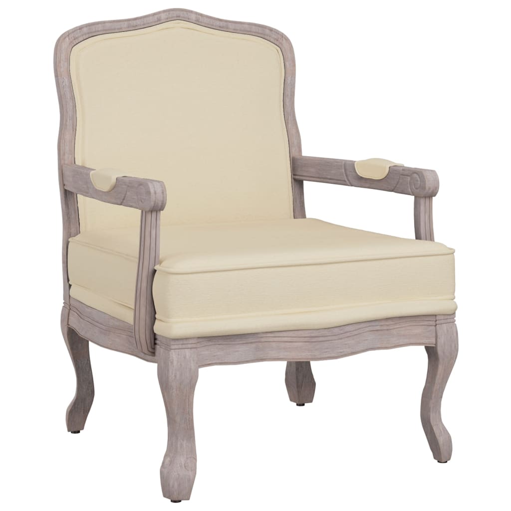 vidaXL atpūtas krēsls, bēšs, 64x64x90 cm, lins