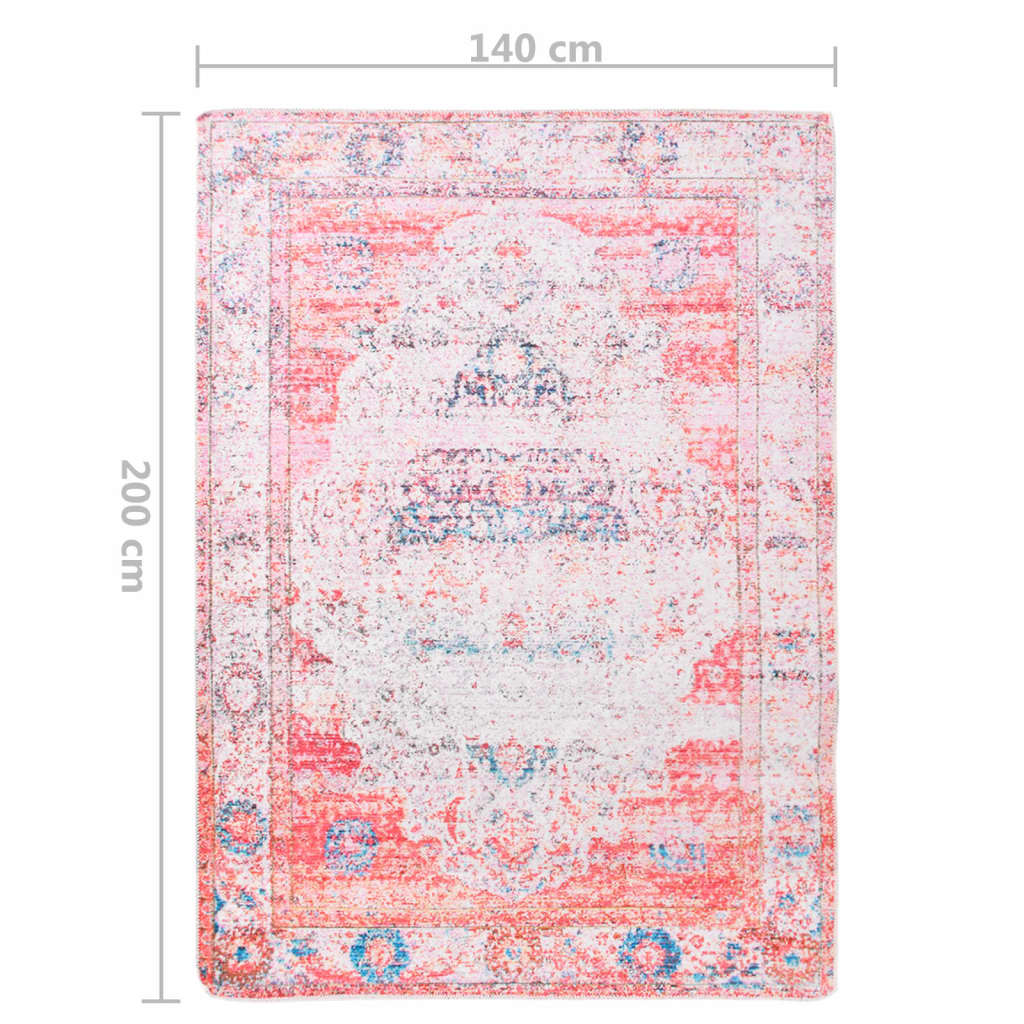 vidaXL paklājs ar apdruku, krāsains, mazgājams, 140x200 cm, poliesters