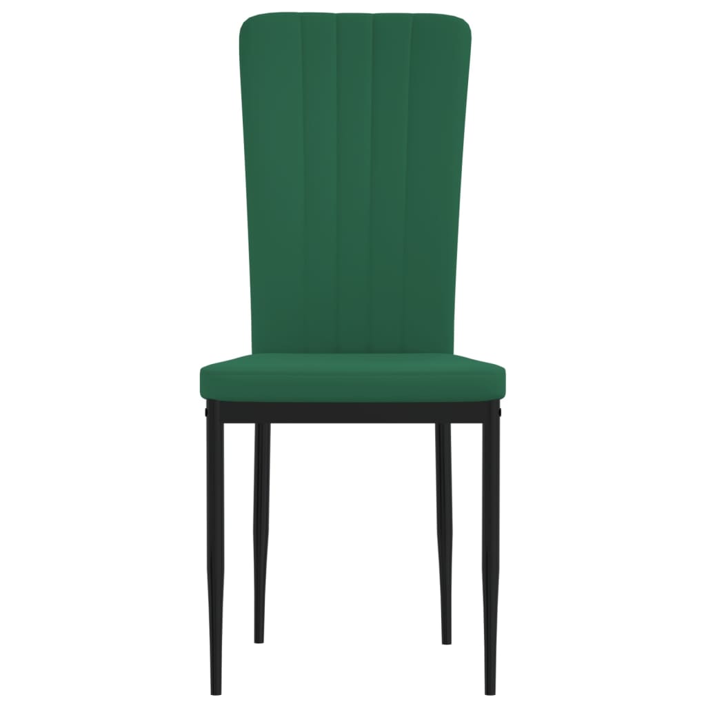vidaXL virtuves krēsli, 2 gab., tumši zaļš samts