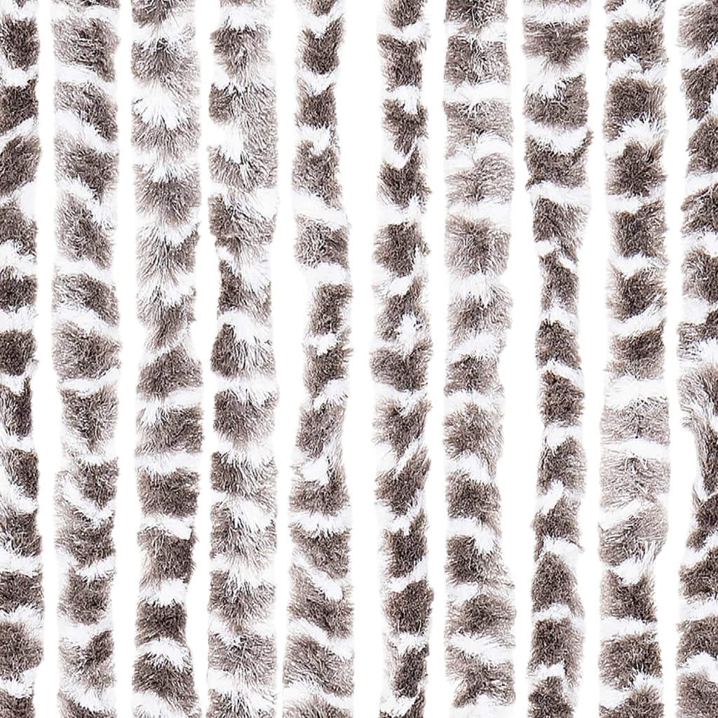 vidaXL kukaiņu aizkars, pelēkbrūns un balts, 100x200 cm, šenils