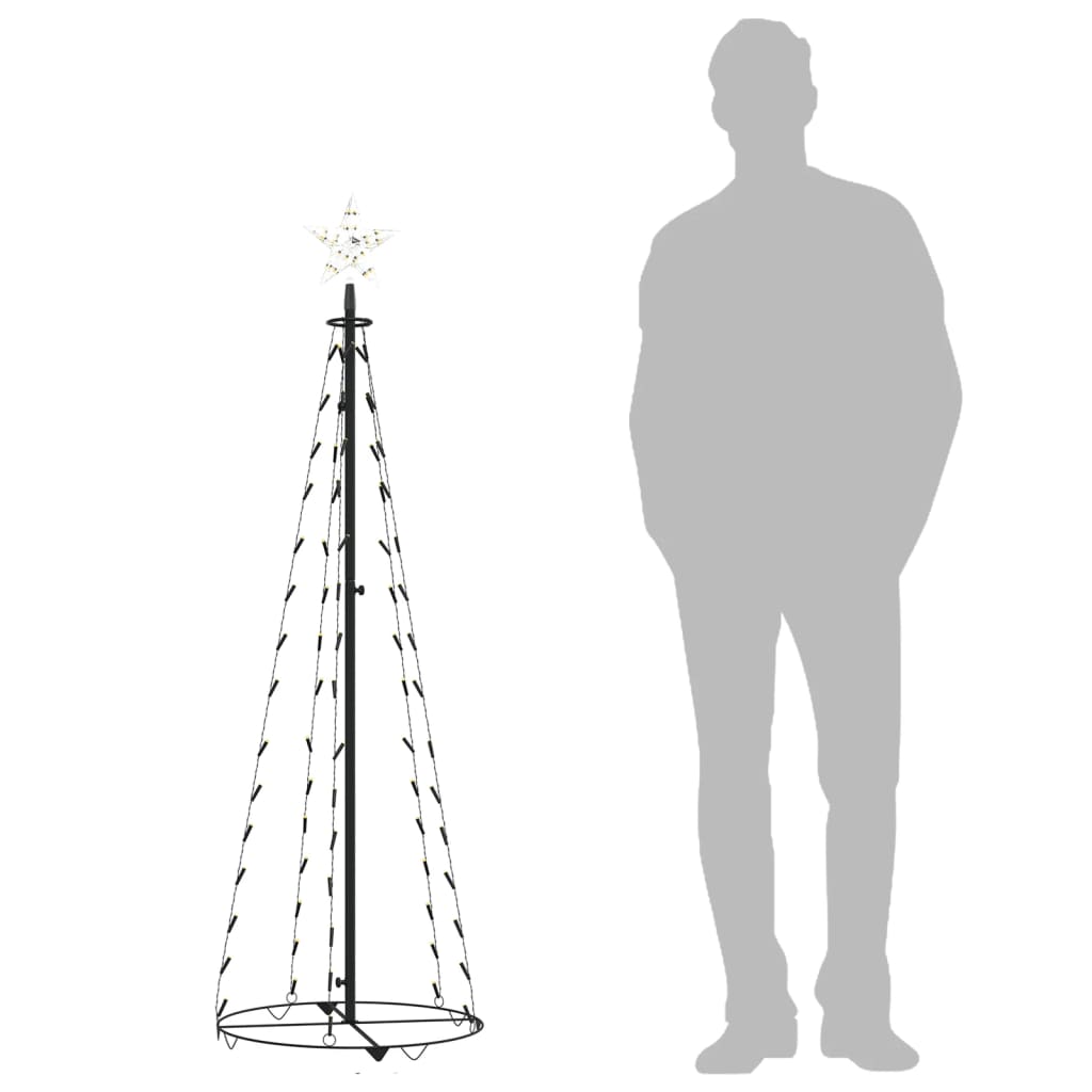 vidaXL Ziemassvētku koks, 84 silti baltas LED lampiņas, 50x150 cm